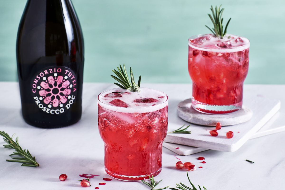 Granatapfel Mimosa mit Prosecco Rose